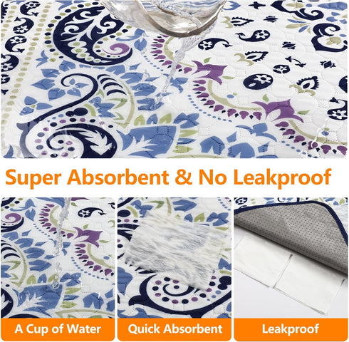 Mozin 1 Pack 72"x72" Washable Pee Pads for Dogs, Super Absorbent Reusable Puppy Pads Waterproof, Leak-Proof & Non-Slip