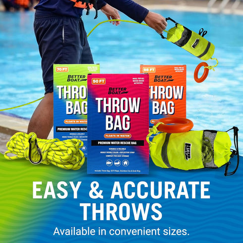 Water Rescue Throw Bags for Kayak, Water Rescue Equipment with Rope, Throw Line Bag for Larger Boat Rescue