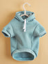 QWINEE Basic Dog Hoodie - Warm Jacket for Dogs, Cat Apparel, Dog Shirt for Small Medium Dogs (Cadet Blue, S)