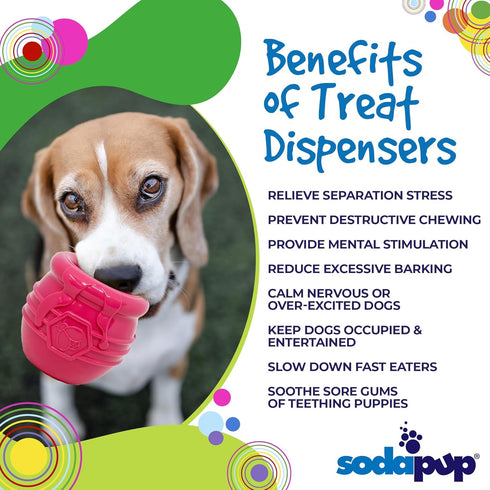 SodaPup Honey Pot - Durable Dog Treat Dispenser & Enrichment Toy, Non-Toxic Natural Rubber for Mental Stimulation