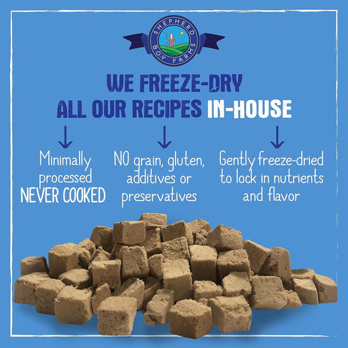 Freeze Dried Dog Food, 14 oz Bag - Chicken Recipe, All Natural Raw Dog Food, Made in USA, High in Protein