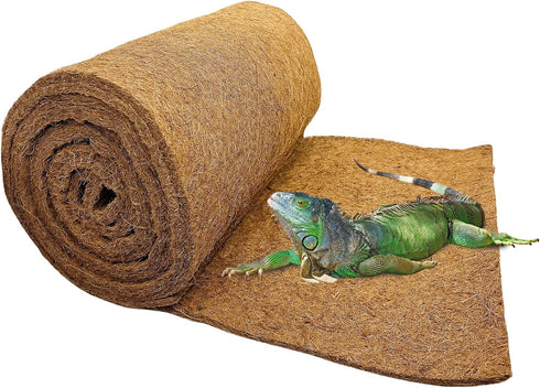Hamiledyi Reptile Carpet Coconut Fiber Substrate, 118x15.7in Natural Coco Fiber Bedding for Lizard Cage