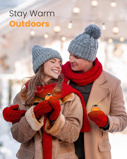 Gaiatop 2 Pack Rechargeable Hand Warmers, Portable Electric Heater with 3 Settings, Cute Penguin Shape