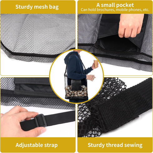 Durable Mesh Mushroom Foraging Bag with Pouch & Basket