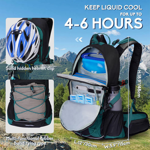 Hydration Backpack 3L Water Bladder, Insulation Daypack with Rain Cover for Hiking Cycling