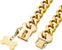 Heavy Duty Gold Chain Stainless Steel Cuban Link Dog Collar for Small Medium Large Dogs, American Bully (24")