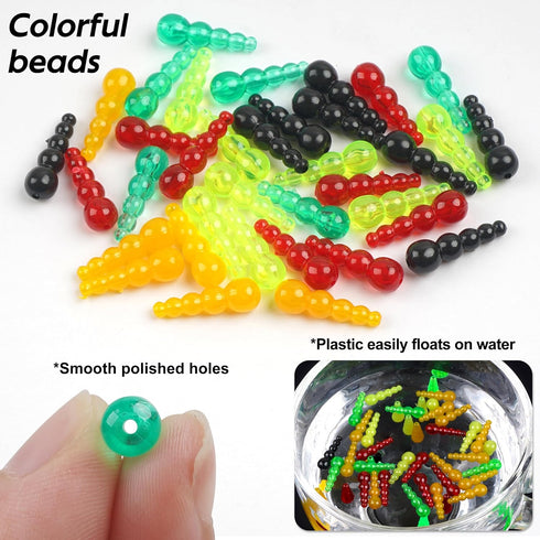 150/200pcs Stacked Fishing Beads, Fishing Beads Lures Making Supplies Tackle Trout Beads Walleye Rig Inline Spinner