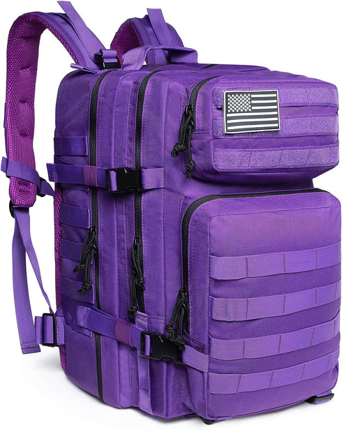 QT&QY 45L Military Tactical Backpack, Molle Army Assault Pack, 3 Day Bug Out Bag for Hiking & Trekking