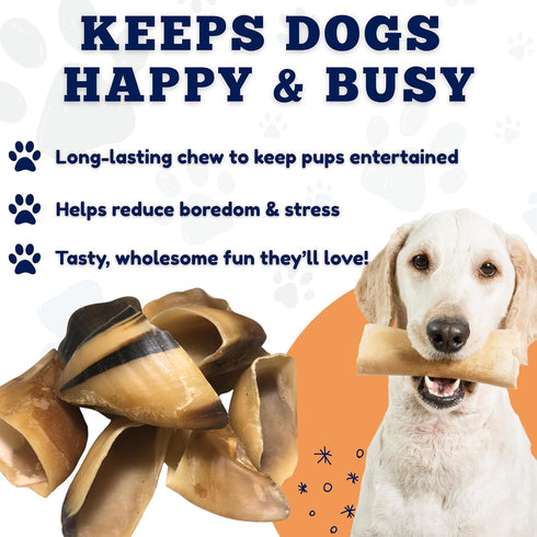 (25 Amazing Dog Treats Premium Cow Hooves for Dogs pc/pk) - Safe Cow Hoof Dog Chews - All Natural Beef Hooves Dog