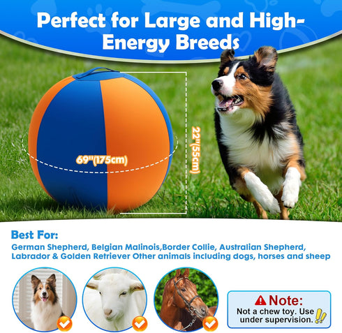 goodleben 22", Herding Ball for Dogs Durable Dual-Layer Herding Ball for Australian Shepherds, Outdoor Training Toy