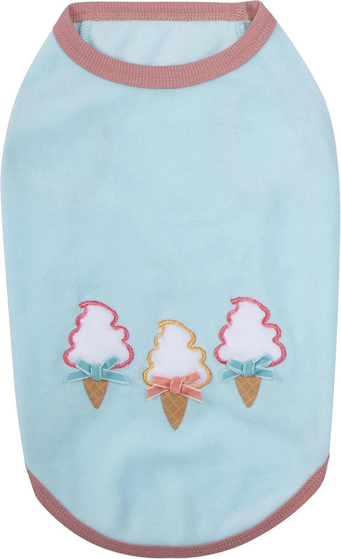 Blueberry Pet Pack of 2 Dog Pajamas & Tank Top - Soft Cotton Blend, Back Length 14"