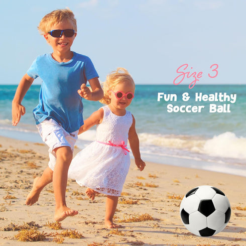 2/3/4/5 1 2 3 Pack Soccer Ball Size with Pump & Bag, Deflated Ball - or - Classic Black & White - Durable Soccer Ball