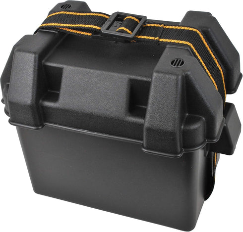 9082-1 U1 Attwood Small Battery Box with Mounting Kit and Strap, Fits Batteries, Black