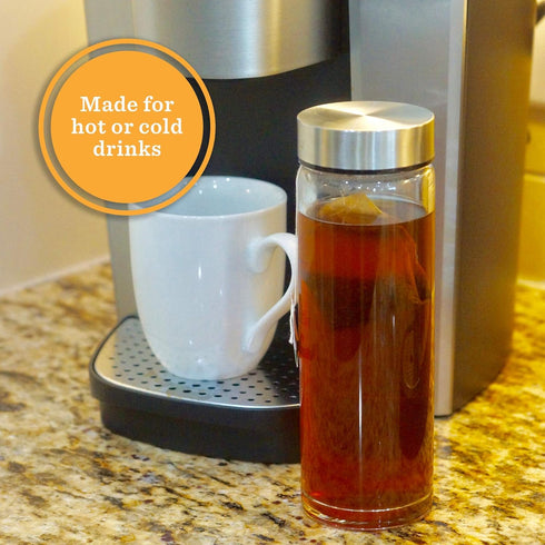 Juice Bottles - 4 Pack Wide Mouth Glass Bottles with Lids for Juicing, Smoothies, 16oz, BPA Free