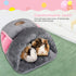 YUEPET Cozy Guinea Pig Bed Cuddle Cave, Warm Fleece Bedding Cushion Nest for Small Animals, Grey