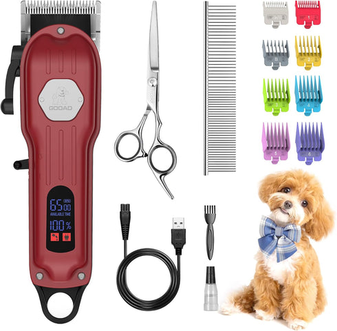 Dog Grooming Kit for Heavy Thick Hair & Coats, Low Noise Trimmer,