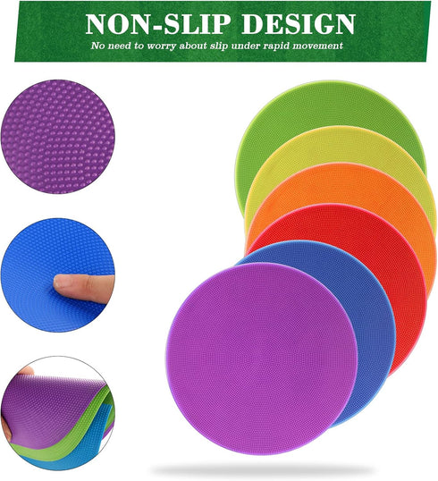ZIECE 9inch 10inch 12/18/24/36 Poly Spots Spot Markers for Gym Floor Pcs Flat Cones Non-Slip Rubber Floor Dots Circles