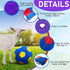 4 Pcs Goat Ball Toy Set with Covers - Anti Burst Training Toy with Inflator Pump for Goats (18inch, Red and Purple)