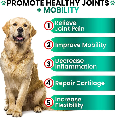 (2 Pack) Hemp Hip and Joint Supplement for Dogs, Glucosamine, 340 Dog Joint Pain Relief Treats, Mobility Support