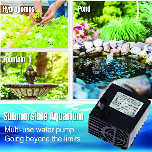 SunGrow 55 GPH 3W Small Submersible Water Pump for Cat & Dog Water Bowls, Fountains, Aquariums