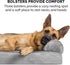 Furhaven Cooling Gel Dog Bed for Medium/Small Dogs, Removable Bolsters, Washable Cover, Faux Fur & Velvet, Smoke Gray
