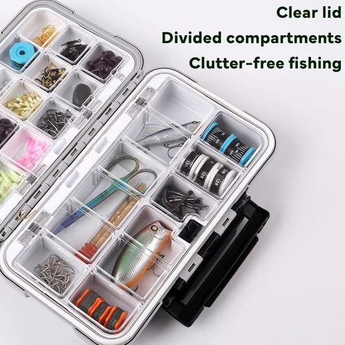 Fishing Tackle Box Portable Hard Case for Baits, Hooks, Lures, Swivels, Jigs, Sinkers - Orange Waterproof (1pcs)