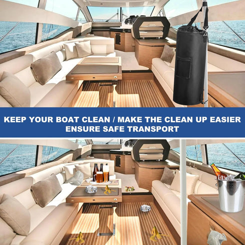 XHGWJSX 6 13 Waterproof Boat Trash Can with Clips, Gal Boat Trash Bag Holder with Pocket, Reusable Fast Cleaning