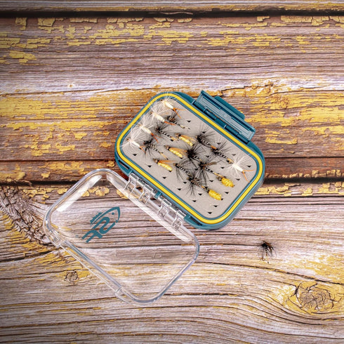 SF Small Waterproof Fly Box, Double Sided Floating Fly Fishing Case Storage for Nymph Wet Dry Flies, Easy Grip Foam