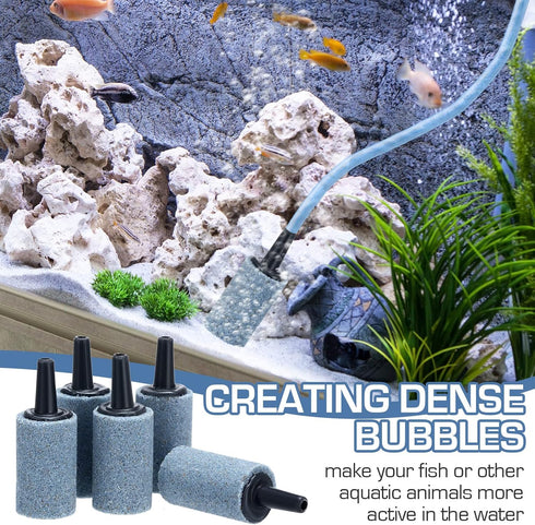 Irenare 100 Pieces 1 Inch Air Stone Cylinder for Aquarium Air Pump Accessories and Nano Fish Tank Hydroponics