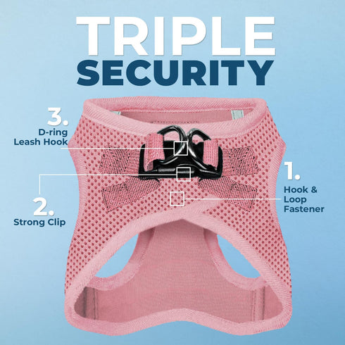 Best Pet Supplies Voyager Step-In Air Dog Harness - Reflective, No Pull Harness for Small, Medium Dogs, Cats - Pink, XXS