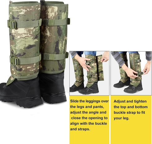 QOGIR Snake Gaiters for Hunting - Durable Snake Guards for Men & Women, Bite Protection for Lower Legs