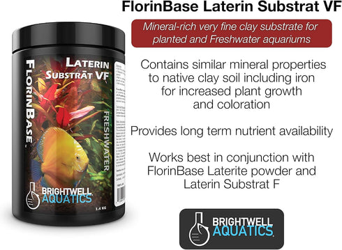 Brightwell Aquatics FlorinBase Laterin Substrate VF, Very Fine Granular Clay Base for Planted and Freshwater Shrimp