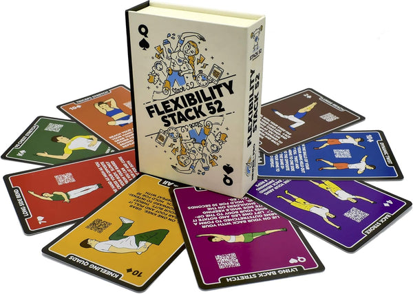 Flexibility Exercise Cards for Static and Dynamic Stretches, Video Instructions Included, Perfect for Workout Warm Ups