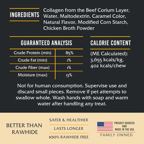 Fidelis Collagen Chews Sticks for Dogs - Natural Healthy Chew, Supports Joint Health & Dental Care, Made in USA (4 Pack)