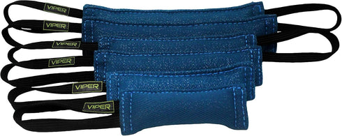 Viper Synthetic K9 Tug Toy with Two Handles for Adult Dogs and Puppies, Rubberized Handles, Blue, 16" x 2"