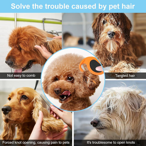 2Pcs Pet Knotting Comb for Cats, Grooming Tool for Dogs, Knot Remover for Tangled and Loose Hair