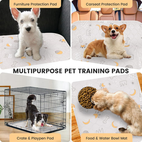 4 Pack 18 24 UPSKY Washable Pee Pads for Dogs x Reusable Puppy Pads Waterproof Pet Training Pads, Non-Slip Dog Mats