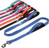 VIVAGLORY Traffic Handle Dog Leash, Two Padded Soft Handles, Strong Reflective & Metal Hook Training Lead, Blue