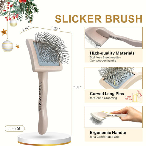 Grooming Dog Slicker Brush for Toy Poodle, Small Doodles & Maine Coon Cats - Best Dog Brush for Cockapoo Cavapoo