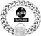 Dog Chain Collar with Cubic Zirconia Locking, High Polished Stainless Steel Cuban Link, 18" for Small Medium Dogs