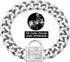 Dog Chain Collar with Cubic Zirconia Locking, High Polished Stainless Steel Cuban Link, 18" for Small Medium Dogs