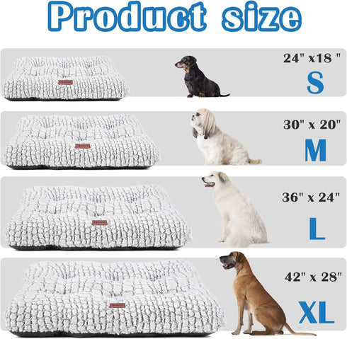 Dog Bed Crate Pad, Soft Fluffy Cushion for Small Dogs, Anti-Slip Comfy Crate Mat