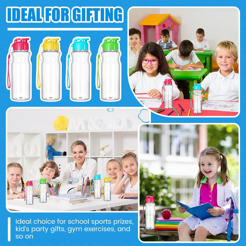 Tioncy 20 Pieces Plastic Water Bottles for Kids | 17 oz Reusable Leakproof Drink Bottles for Outdoor