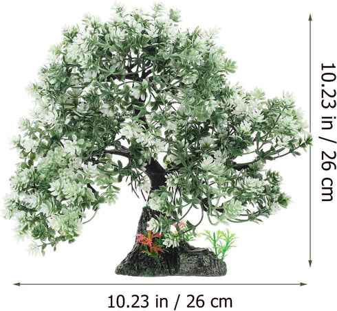 Aquarium Landscape Tree, Artificial Plastic Plants Tree Decoration Aquarium Fake Tree Decor with Resin Base for Home Aquarium Fish Tank Accessories(Green) by OATIPHO