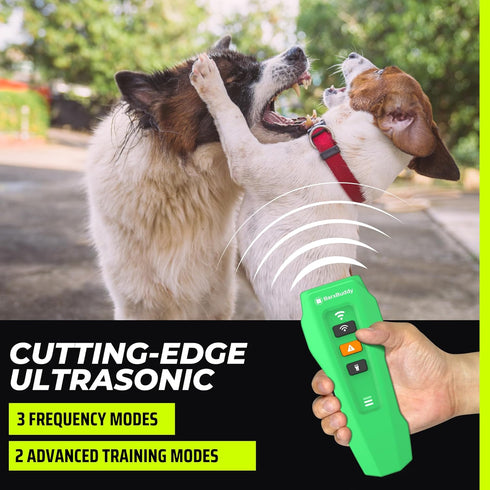 BarxBuddy 2nd Gen Dog Bark Deterrent Devices - Long Range Ultrasonic, Rechargeable Anti Bark Device for Indoor/Outdoor