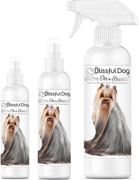 The Blissful Dog Shine-On + Sheen Coat Dog Spray, Easy-to-Use Leave-in Conditioner for Dogs, Detangler Spray, 8 oz.
