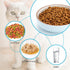 5.3 in Ceramic Cat Dishes, Shallow Cat Food Bowls Small Pet Bowls Cat Dishes for Food and Water, 3 Pack Ceramic Cat Bowls, Blue