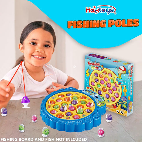 Fishing Game Replacement Rods – 4-Pack, Lightweight Plastic Poles for Kids Fishing Toy Sets