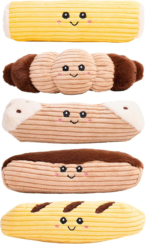 Squeaky Dog Plush Toy, Bakery Bite_Stick Collection, 8", for Small and Medium