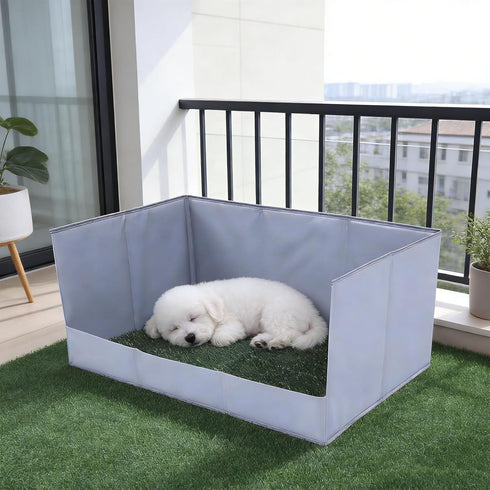 Julihai Dog Grass Pad with Tray, Artificial Turf Dog Litter Box Foldable Potty Tray Leak Proof for Indoor Outdoor Small